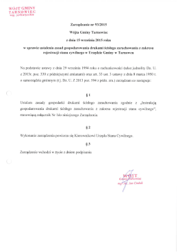 Zarządzenie Nr 93/2015 w sprawie