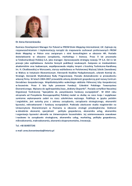 Dr Anna Korzeniewska - Profil