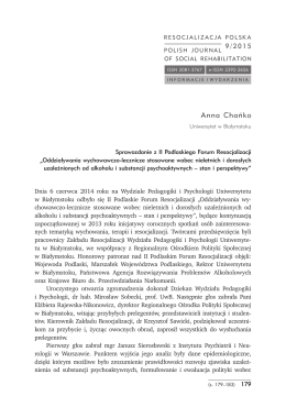 Anna Chańko - Polish Journal of Social Rehabilitation+