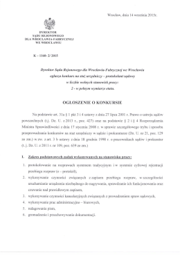 Kliknij aby pobrać informacje o konkursie