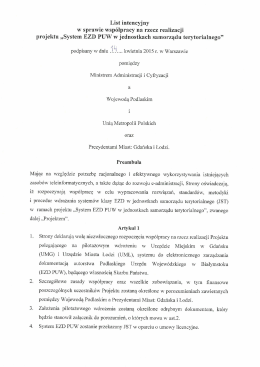 Podpisany list intencyjny