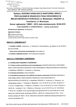 Rędziny: BUDOWA KANALIZACJI SANITARNEJ WRAZ Z