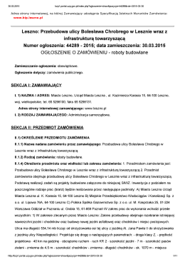 Leszno: Przebudowa ulicy Bolesława Chrobrego w Lesznie wraz z