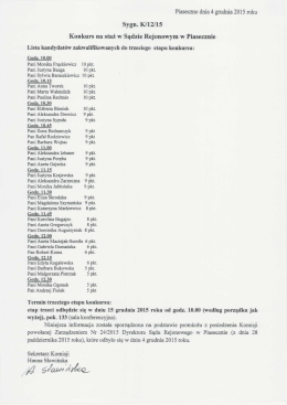 Piaseczno dnia 4 grudnia 2015 roku