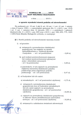 w sprawie wysokości stawek podatku od nieruchomości