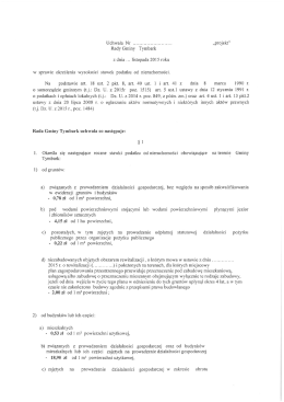 Uchwała Nr ......................... &bdquo;projekt&rdquo;