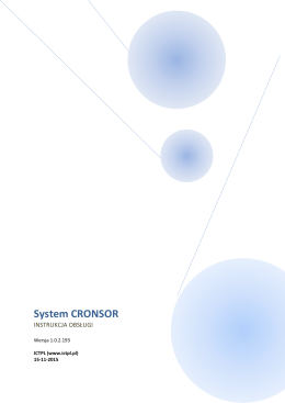 "Instrukcja obsługi systemu CRONSOR" w formacie PDF