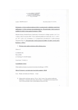 Informacje dla oferent&oacute;w Spr.MGOPS.26.8.15