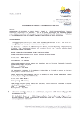 Informacja o wyborze najkorzystniejszej oferty