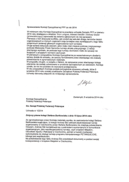 sprawozdanie Komisji Dyscyplinarnej