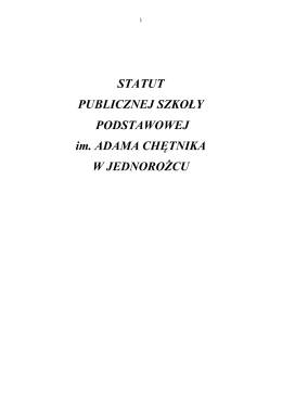 Statut Publicznej Szkoły Podstawowej w Jednorożcu