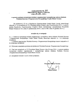 zARzĄDzENrE NR „1.62 , PREZYDENT M AsTA TORUNIA