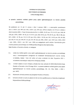 UCHWAŁA Nr IV/41/V/2015 RADY POWIATU W POZNANIU