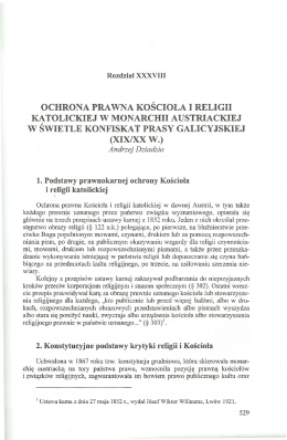 Ochrona prawna Kościoła i religii katolickiej w monarchii austriackiej