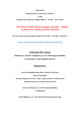 Program konferencji - Instytut Teologiczny w Sandomierzu