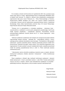 II Ogólnopolski Plener Projektowy INTERAKCJE 2015