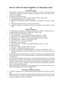 Regulamin PBT 2015 - Puchar Borów Tucholskich