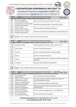 PROGRAM Air-Tight`15 i Warsztatów`15 - DBPiE