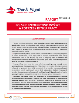 4. Polskie szkolnictwo wyższe a potrzeby rynku pracy