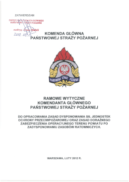Ramowe wytyczne Komendanta Głównego Państwowej Straży