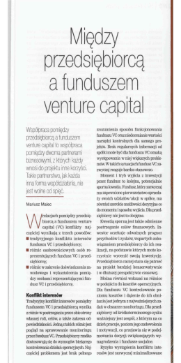 Konflikty pomiędzy przedsiębiorcą a funduszem venture capital.