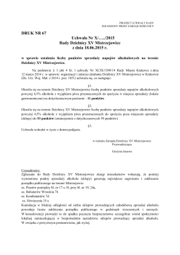 DRUK NR 67 Uchwała Nr X/…../2015 Rady Dzielnicy XV