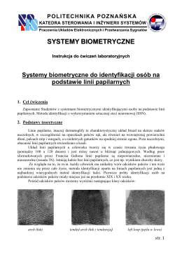 SYSTEMY BIOMETRYCZNE - Pracownia Układów Elektronicznych i