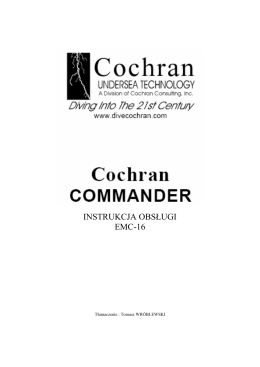 Instruksja obsługi komputera Cochran Commander
