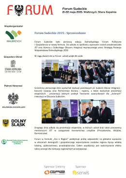 Forum Sudeckie 2015 - Sprawozdanie