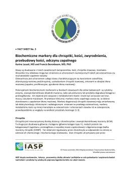 Biochemiczne markery dla chrząstki, kości, zwyrodnienia