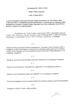 Zarządzenie Nr 0050. 34 .2015 Wójta Gminy Zagrodno z dnia 23