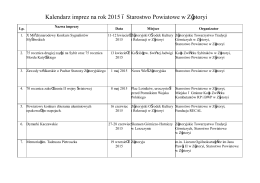 Kalendarz imprez na rok 2015 – Starostwo Powiatowe w Złotoryi