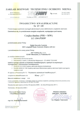 ZAKŁAD ROZWOJU TECHNICZNEJ OCHRONY MIENIA