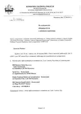 zawiadomienie o wyborze najkorzystniejszej oferty