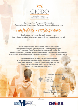 Plakat "Twoje dane - twoja sprawa" GIODO