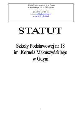 Statut szkoły - Samorządowa Szkoła Podstawowa nr 18 w Gdyni
