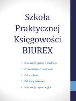 Szkoła Praktycznej Księgowości BIUREX