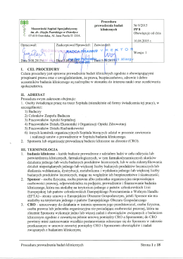 Procedura prowadzenia badań klinicznych