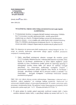 Wyjaśnienia treści SIWZ