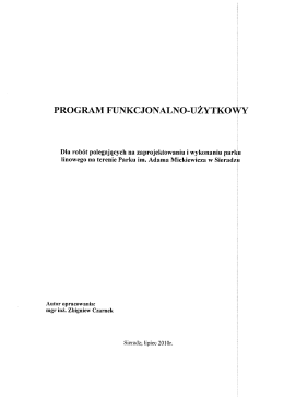 Program funkcjonalno-użytkowy - zamówienie pn