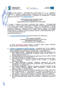 ~ i W ` eniu Parku Naukowo - Technologicznego &bdquo;Euro