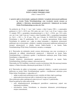 zARzĄDENIE NR 0050.37.2015 WÓJTA GMINY ŚWIERKLANIEC