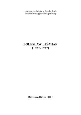 BOLESŁAW LEŚMIAN - Książnica Beskidzka