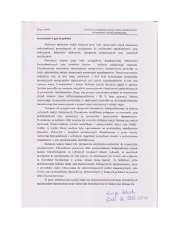 Streszczenie rozprawy mgr Kingi Adach