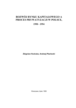 rozwój rynku kapitałowego a proces prywatyzacji w polsce, 1990
