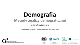 Demografia Metody analizy demograficznej