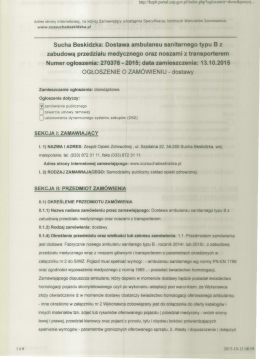 Ogłoszenie o wszczęciu postępowania