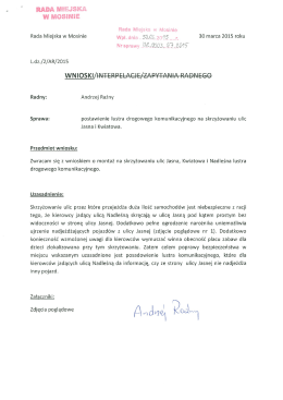 Wniosek w sprawie postawienia lustra drogowego
