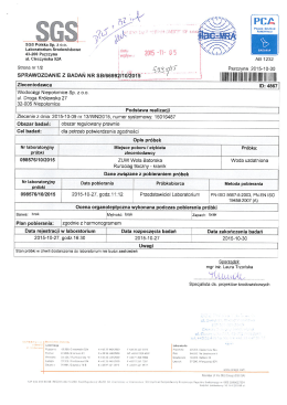 Laboratorium Środowiskowe - Wodociągi Niepołomice