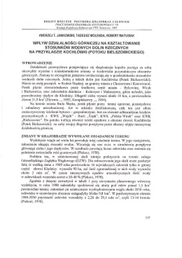 wpływ działalności górniczej na kształtowanie stosunków wodnych